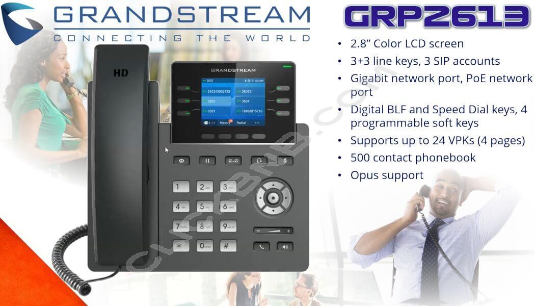 Grandstream GRP2613 - 3 Line Carrier Grade - IP Phone [PoE & Gigabit]