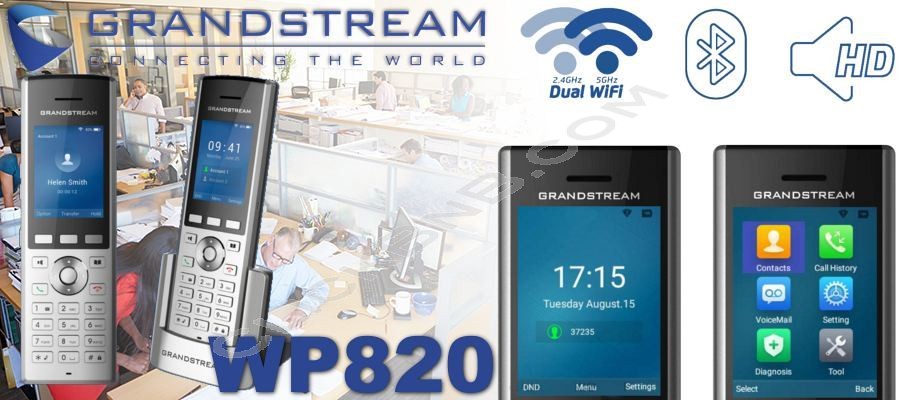 Grandstream WP820 - Portable Cordless WiFi IP Phone 