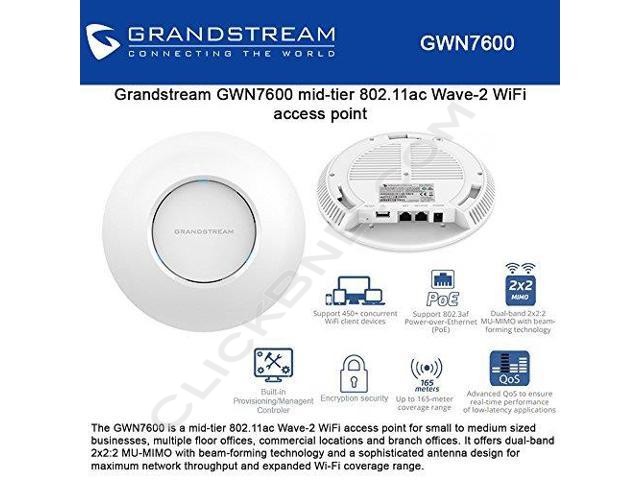Grandstream GWN7600 - Mid-Tier 802.11ac Wave-2 WiFi Access Point 