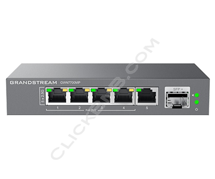 Grandstream GWN7700MP - Unmanaged 2.5 Multi Gigabit Switch [5 x 2.5GigE, 1 x SPF+, 4 x PoE]
