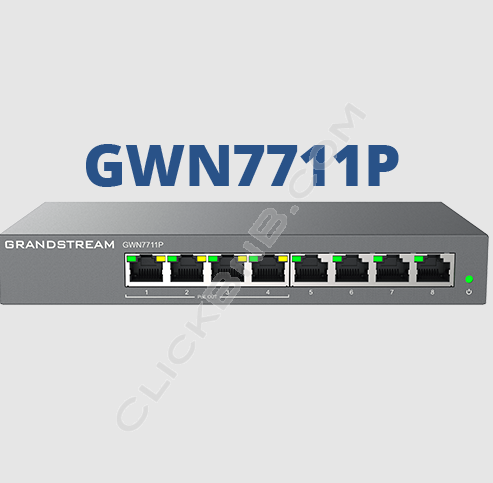 Grandstream GWN7711P - Layer 2 Lite Managed Network Switch [8xGigE with 4xPoE/PoE+ or +24VDC Output Mode]