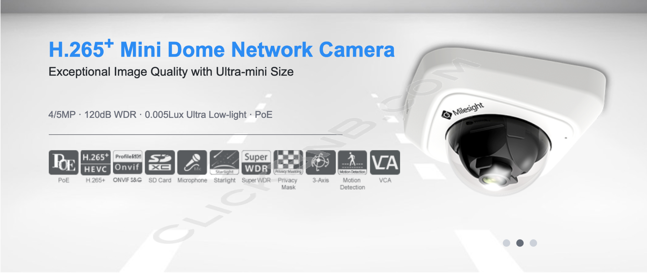 Milesight MS-C4481-PB - 4MP H.265+ Mini Dome Network IP Camera