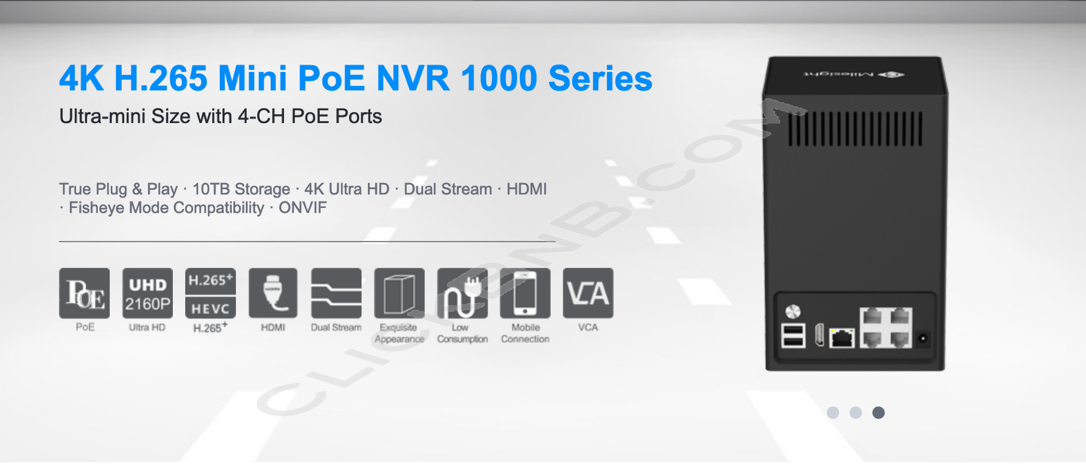 Milesight MS-N1009-UPT - 4K H.265 Mini PoE NVR 1000 Series