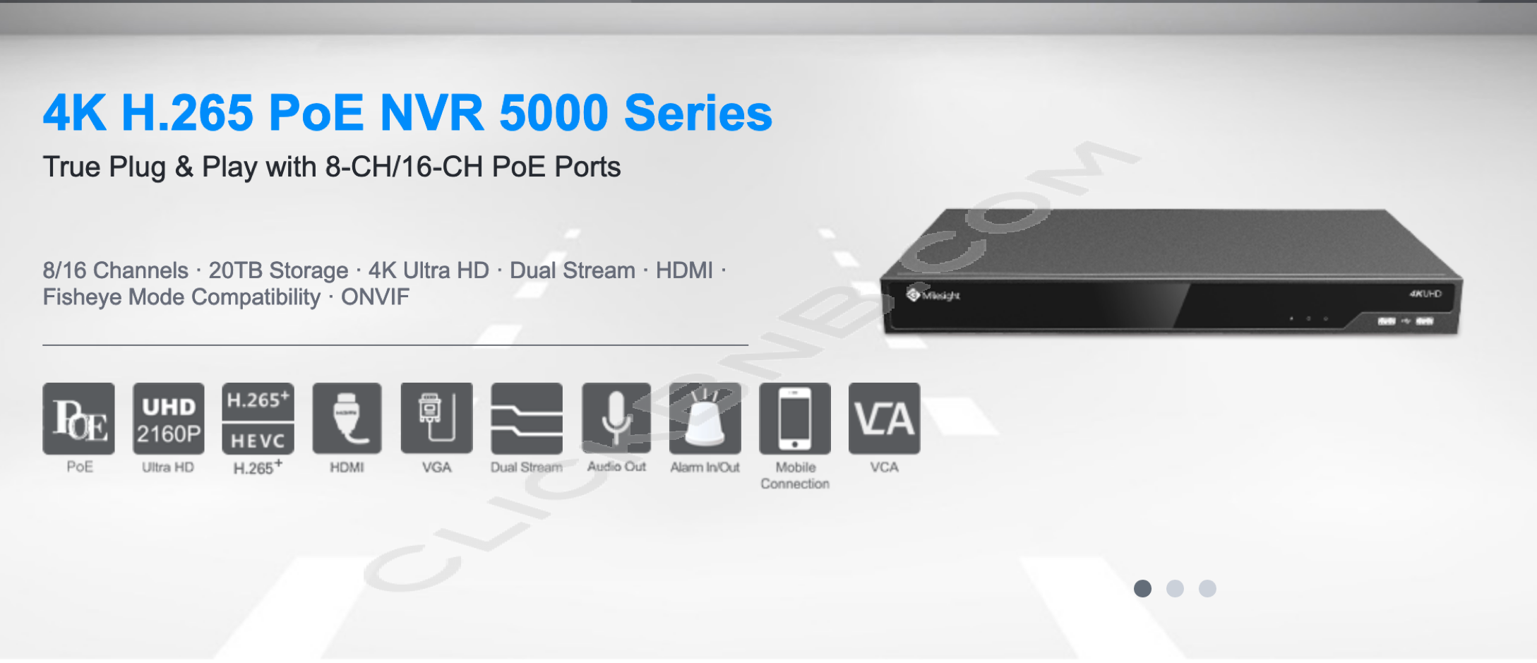 Milesight MS-N5016-UPT - 4K H.265 PoE NVR 5000 Series