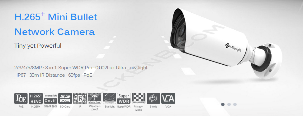 Milesight MS-C2963-PB - 2MP H.265+ Mini Bullet Network IP Camera