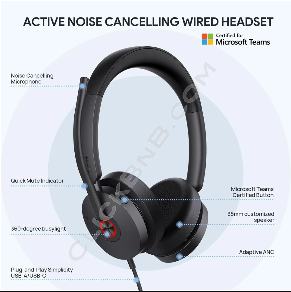 Yealink UH48 Dual - Professional USB Wired Headset