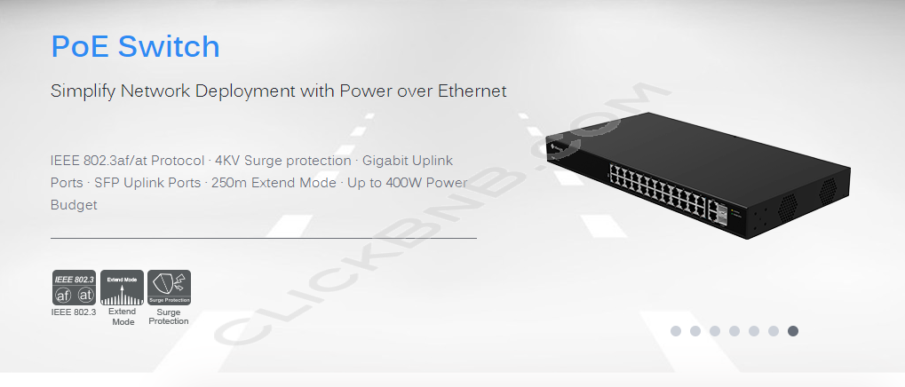 Milesight MS-S0424-GF -  24 Ports PoE Switch + 2 GbE Uplink Ports + 2 GbE SFP Ports